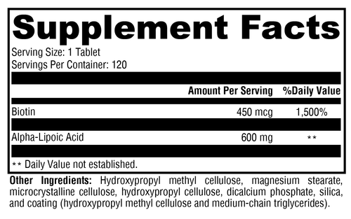 ALAmax™ CR 120 Tablets Supplement Facts