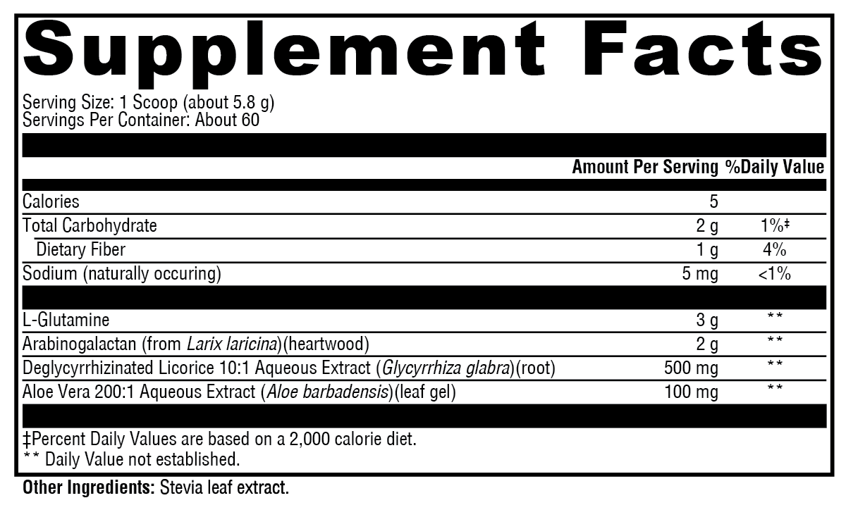 GlutAloeMine® 60 Servings Supplement Facts