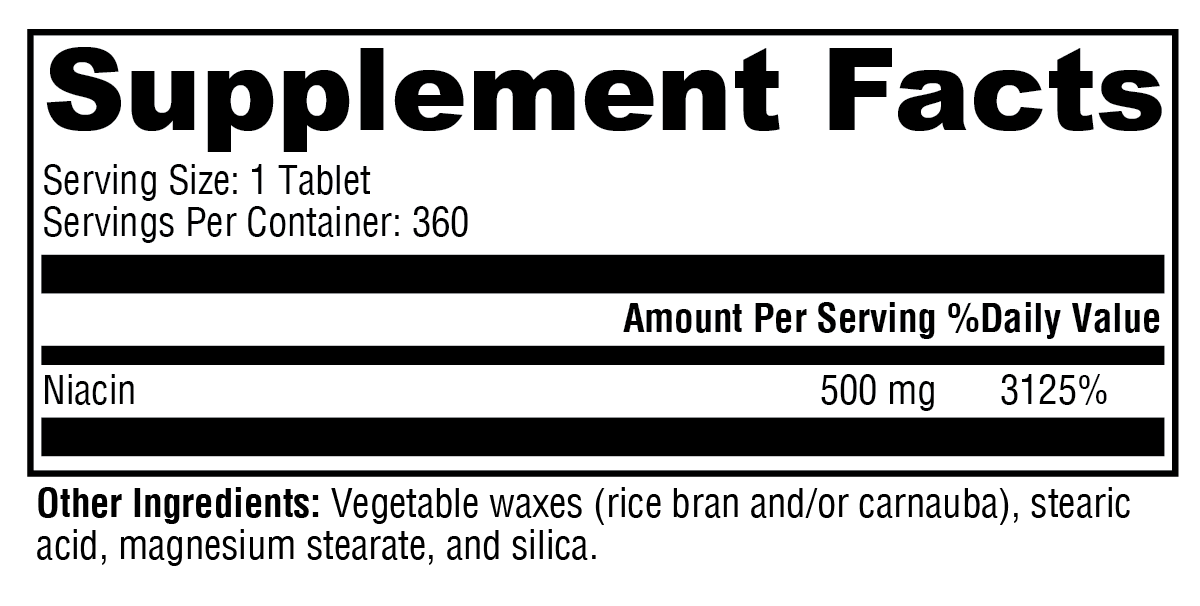 NiaVasc™ 360 Tablets Supplement Facts
