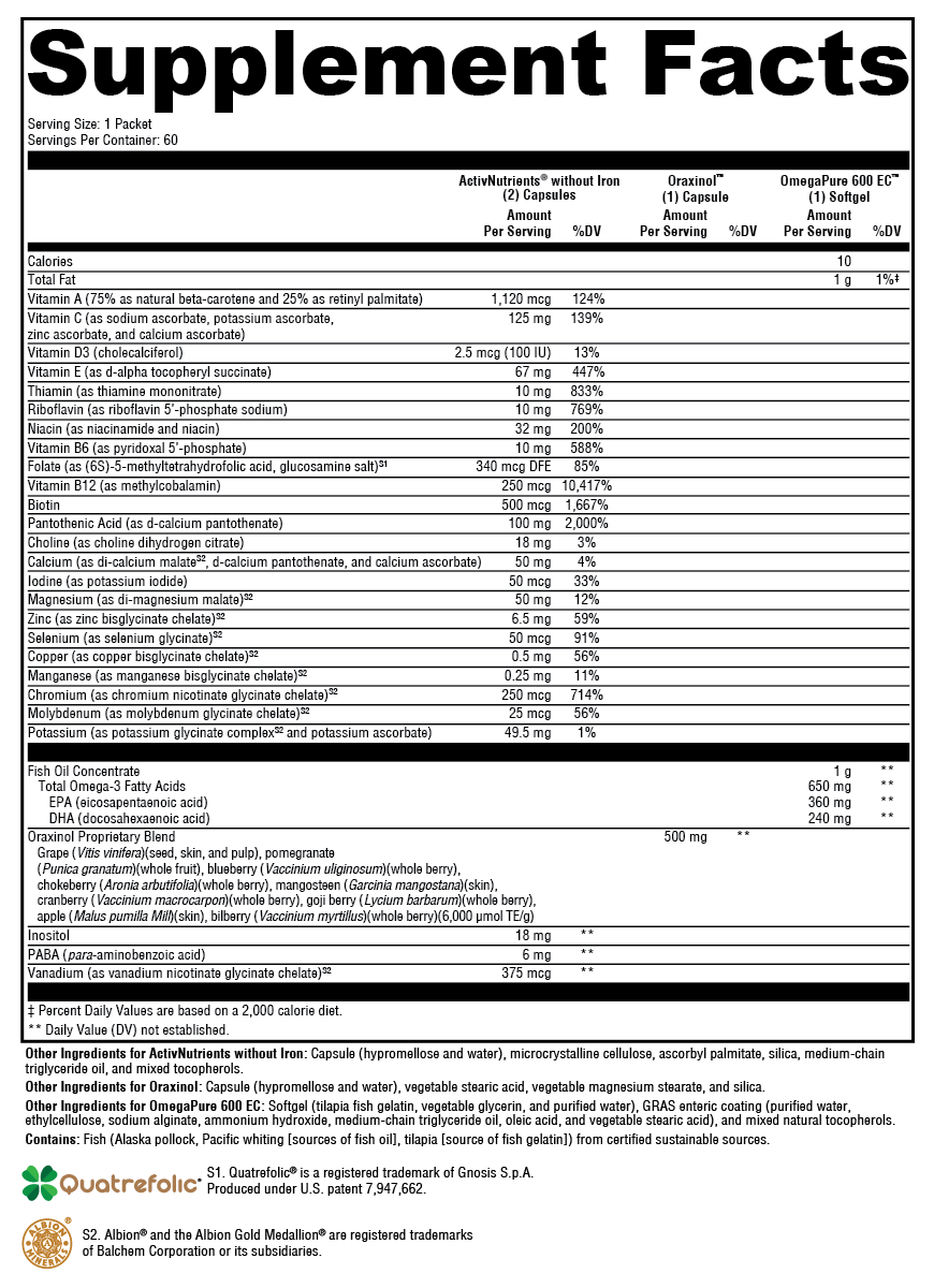 ActivEssentials™ 60 Packets Supplement Facts