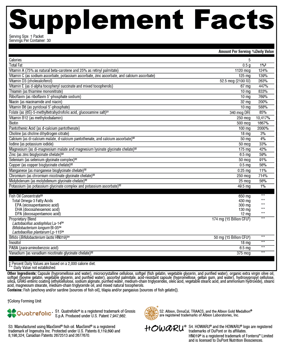 Foundation Essentials 30 Packets Supplement Facts