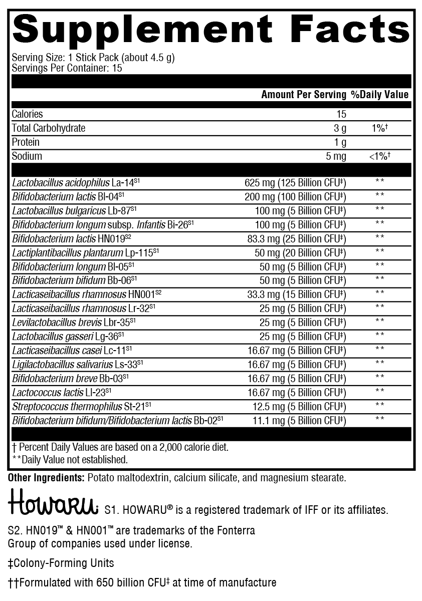 ProbioMax® Complete 350B 15 Servings Supplement Facts