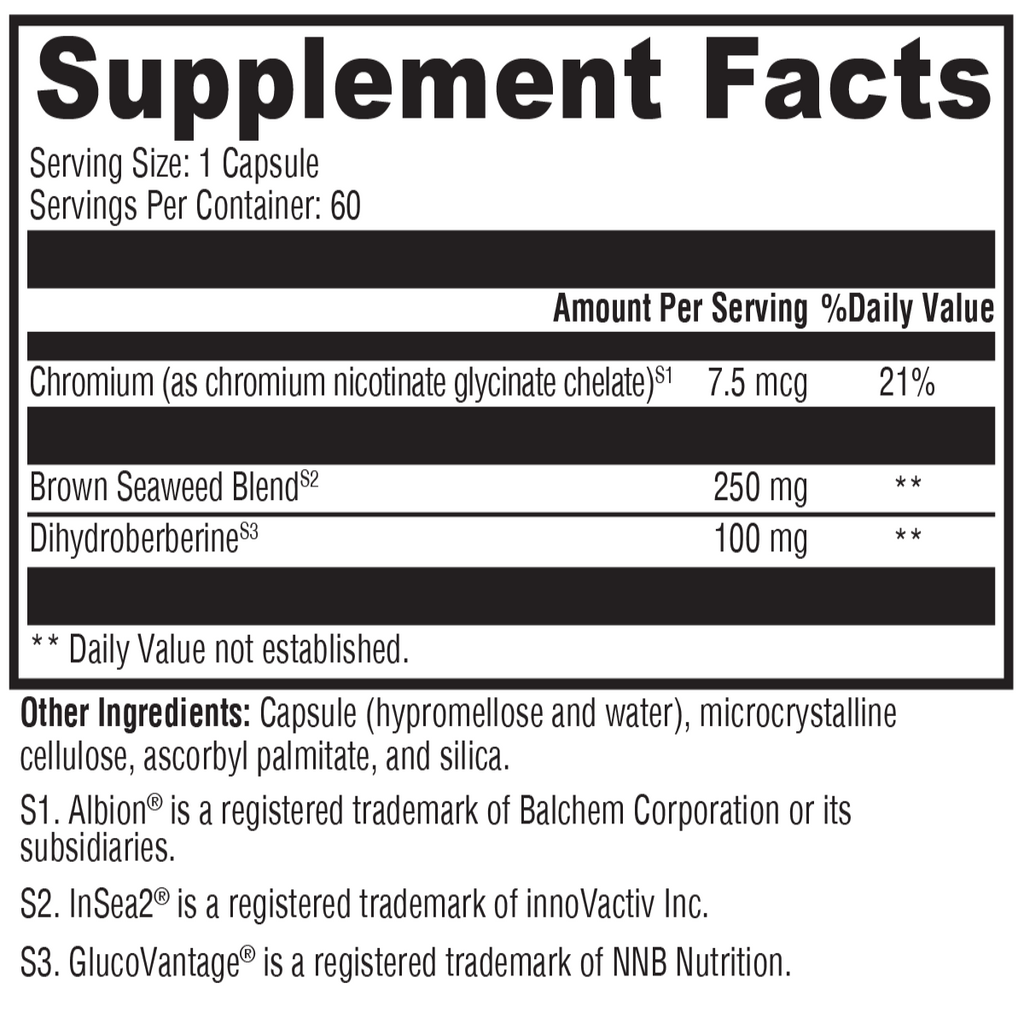 Berberine ES-5 Duo 60 Capsules Supplement Facts