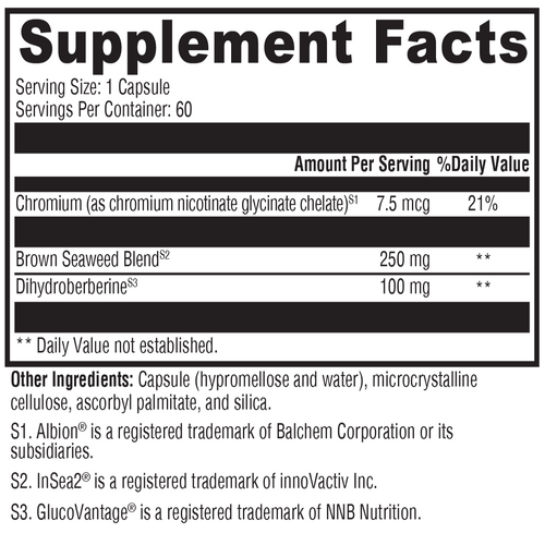 Berberine ES-5 Duo 60 Capsules Supplement Facts