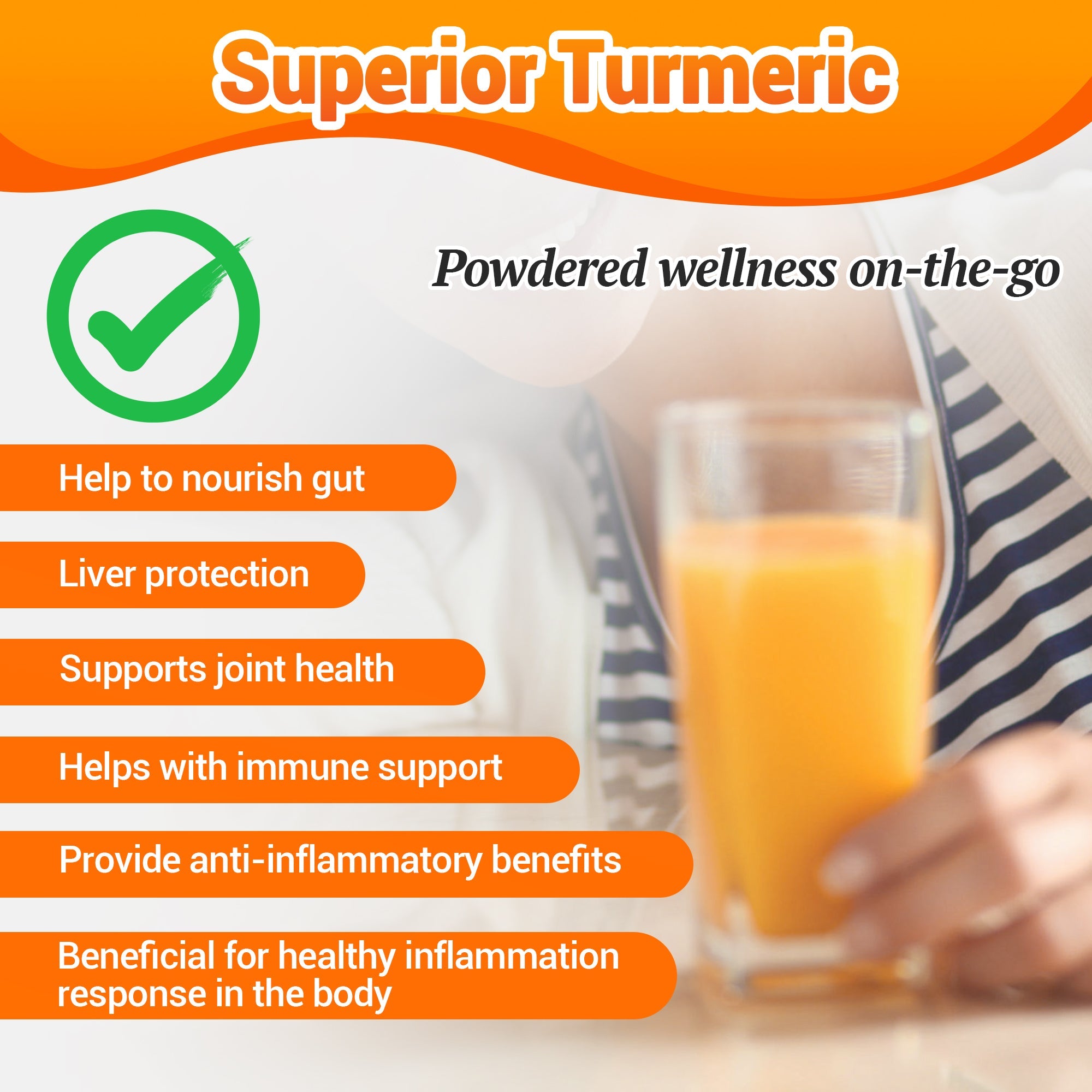 I Love Health Turmeric Drink Mix with 350mg CuminUP60® (3000mg Curcuminoids), 500mg Vitamin C, 100mg Blood Orange & Elderberry Powder | 14X Bioavailability, Immune Support, Anti-Inflammatory, Antioxidant | 15 Packets, Sugar-Free, Gluten-Free, Vegetarian