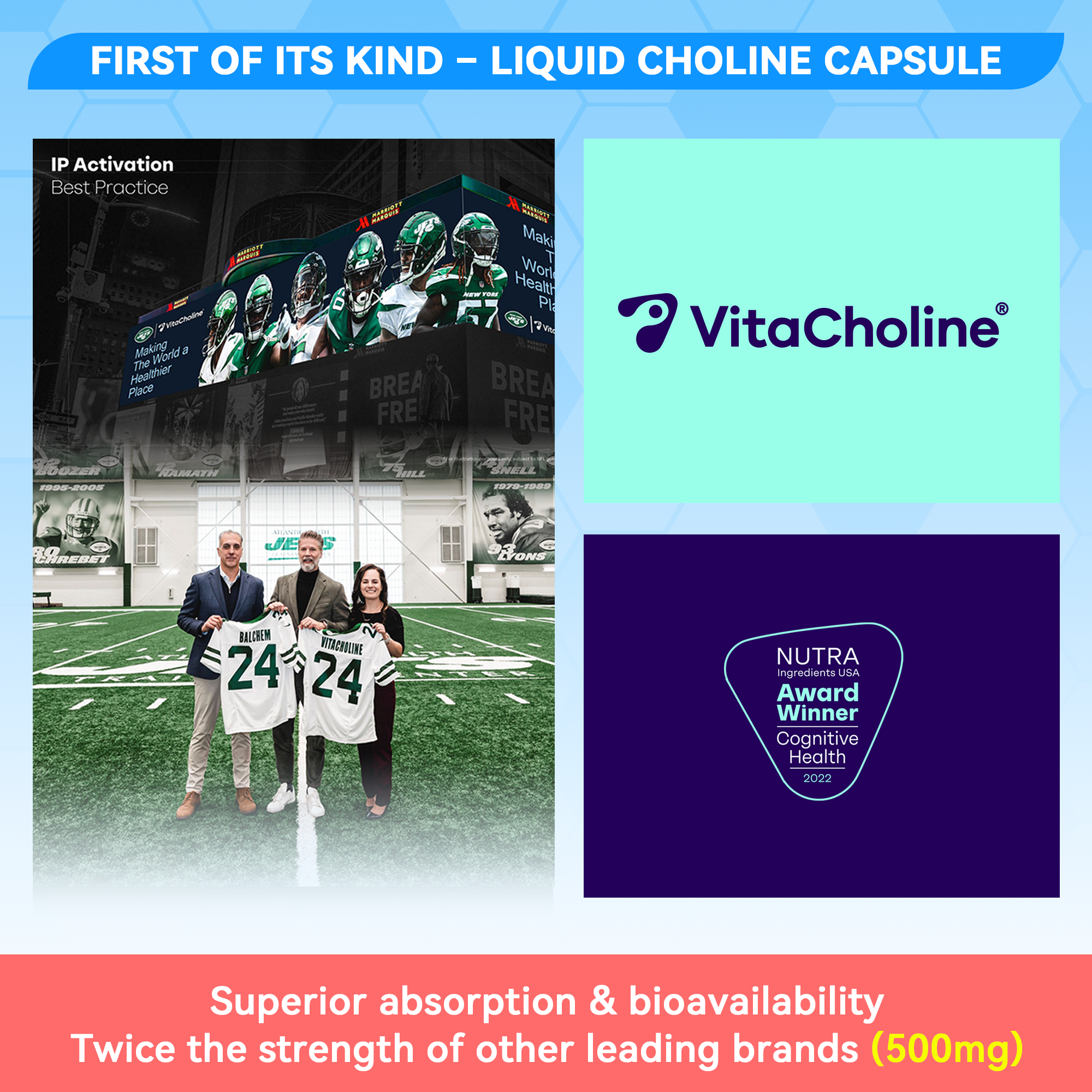 First Liquid Choline Supplement 500mg with VitaCholine® – USA Cognitive Health Award Winner – Superior Absorption – Supports Pregnancy, Baby Brain Development, Liver & Cell Health – 60 Veggie Capsules