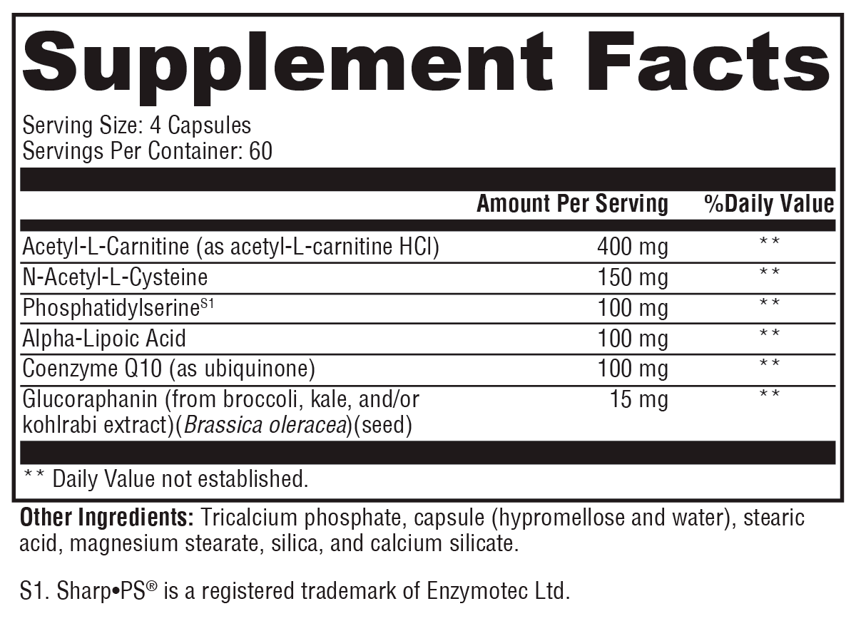 NeuroActives™ BrainSustain™ 240 Capsules Supplement Facts