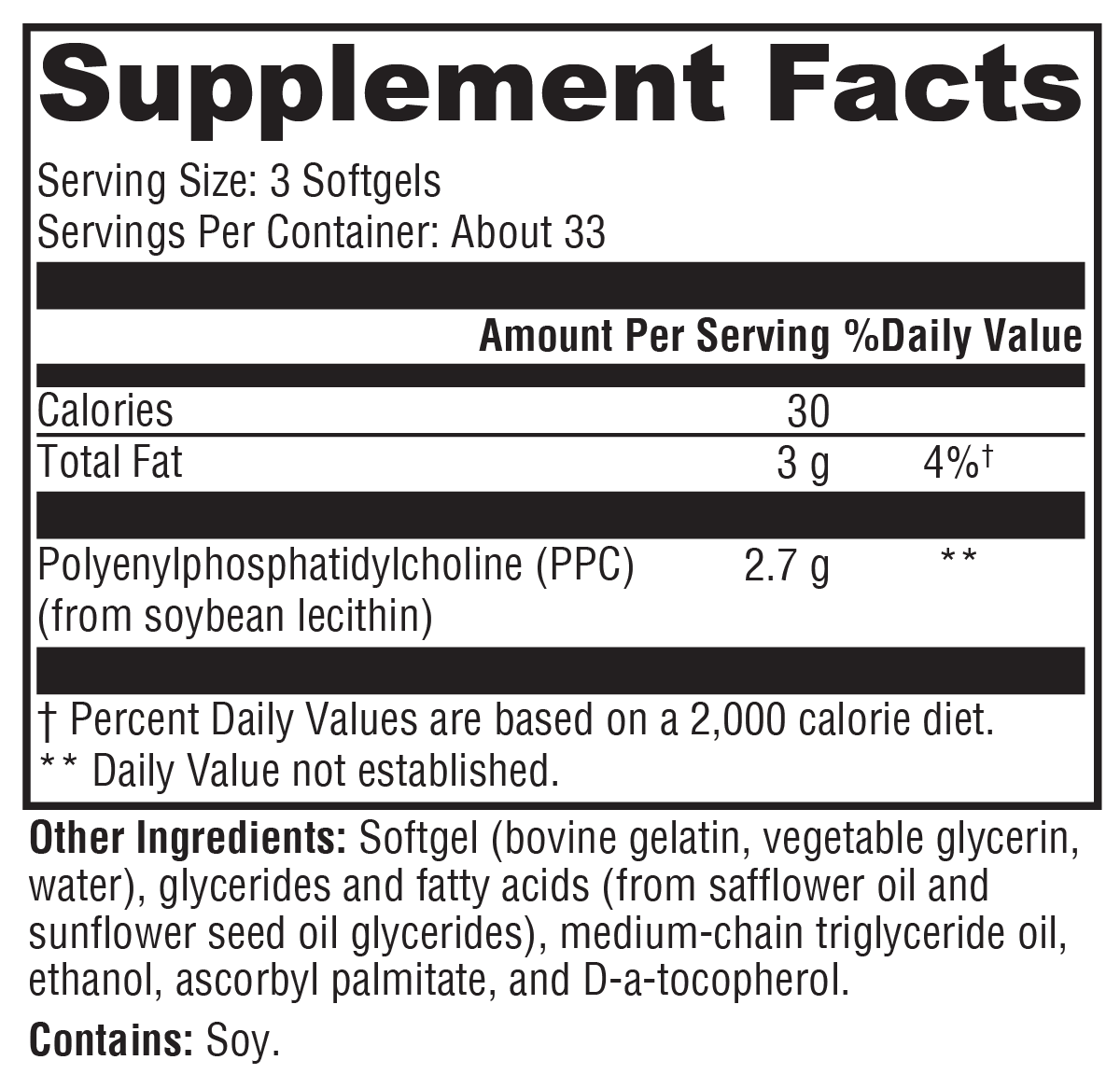PhosphaLine™ 100 Softgels Supplement Facts